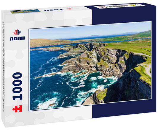Amazing Kerry Cliffs lapped by waves, widely considered the most spectacular cliffs in County Kerry, Ireland