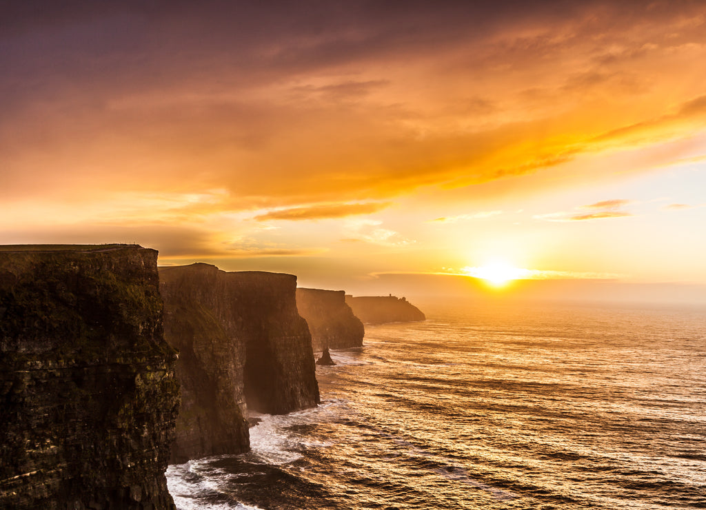 Cliffs of Moher at sunset in Co. Clare, Ireland Europe