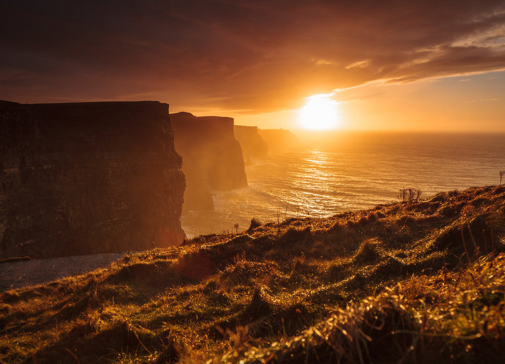 Cliffs of Moher at sunset in Co. Clare, Ireland Europe