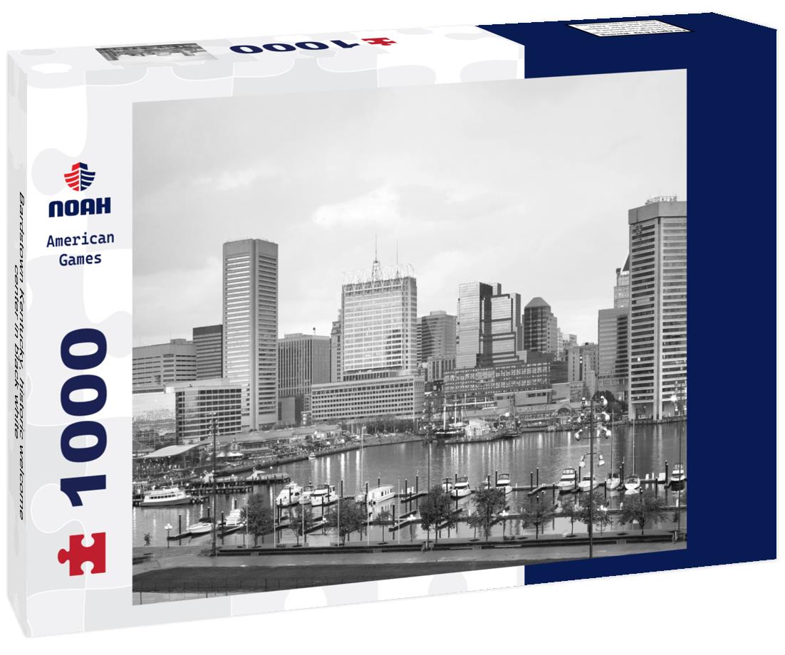 Noah Jigsaw Puzzle Bardstown Kentucky, historic welcome center in black white 1000 pieces