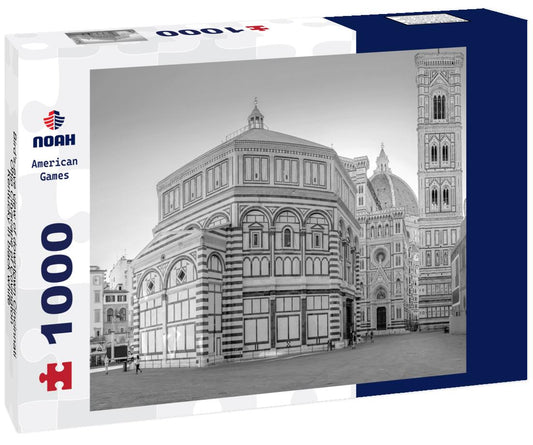Noah Jigsaw Puzzle Bird's-eye view of downtown Cincinnati, Ohio Cityscape of Covington, Kentucky in black white 1000 pieces