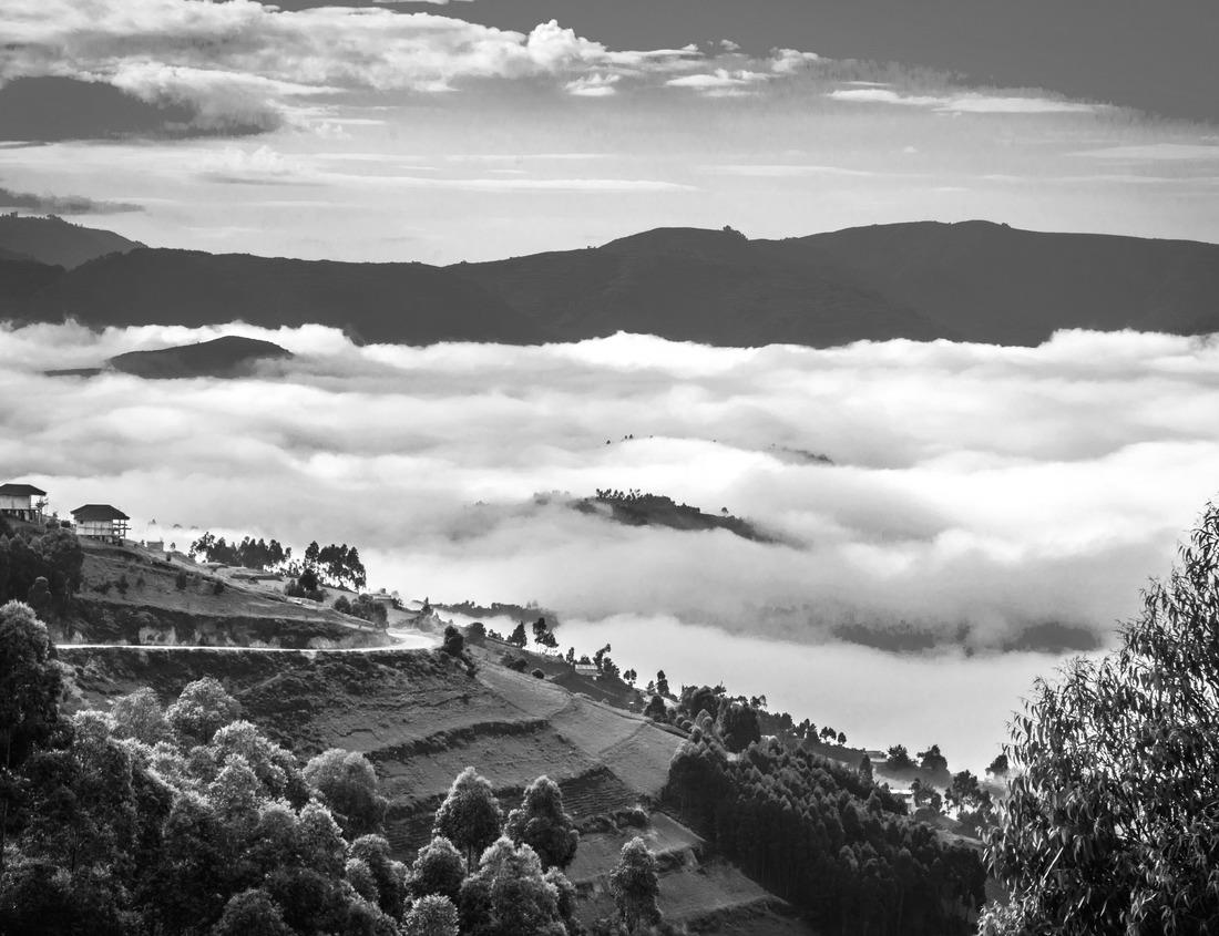 Noah Jigsaw Puzzle Village church in Herzberg, Brandenburg, Germany in black white 1000 pieces