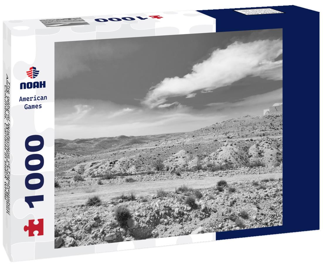 Noah Jigsaw Puzzle The natural landscape of Tatshenshini-Alsek Park or Wilderness Park in British Columbia, Canada in black white 1000 pieces