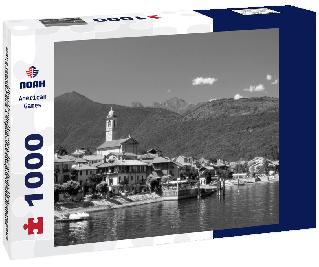 Noah Jigsaw Puzzle Ulun Danu Beratan Temple in Bali - Bali's Iconic Lake Temple, is both a famous picturesque landmark and a significant temple in black white 1000 pieces