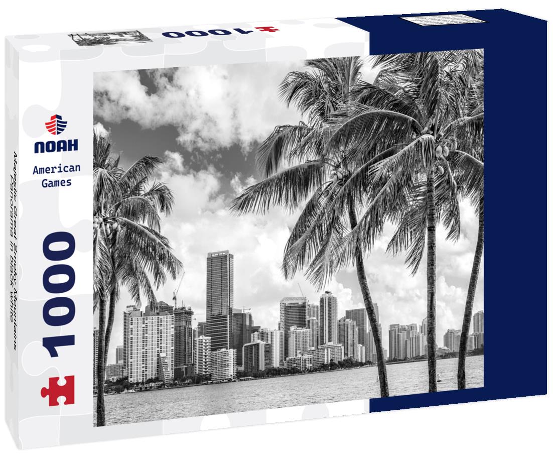 Noah Jigsaw Puzzle Majestic Great Smoky Mountains Panorama in black white 1000 pieces