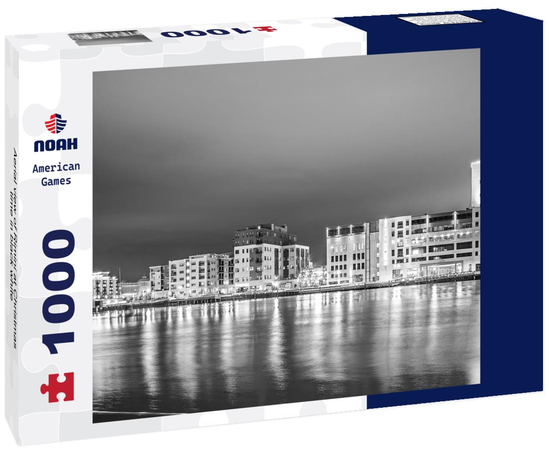 Noah Jigsaw Puzzle Aerial view of Rimini at Christmas time in black white 1000 pieces