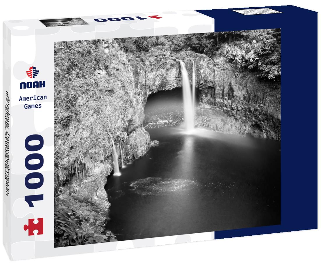 Noah Jigsaw Puzzle Ainokura, Toyama, Japan in the remote Gokayama Region at dusk in black white 1000 pieces