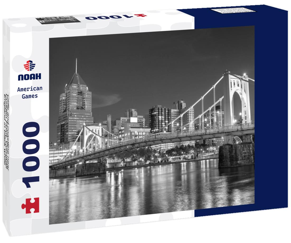 Noah Jigsaw Puzzle Cliffs and coastline near Cudden Point, Cornwall, England in black white 1000 pieces