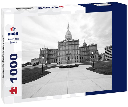 Noah Jigsaw Puzzle Ice Lake Waterfall Mountains Austria - Eissee Wasserfall Nationalpark Hohe Tauern Austria in black white 1000 pieces