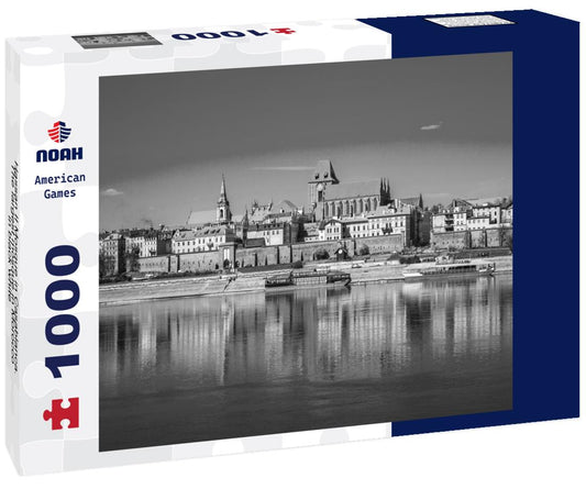 Noah Jigsaw Puzzle Hassan II Mosque in Casablanca. The largest mosque in Morocco in black white 1000 pieces