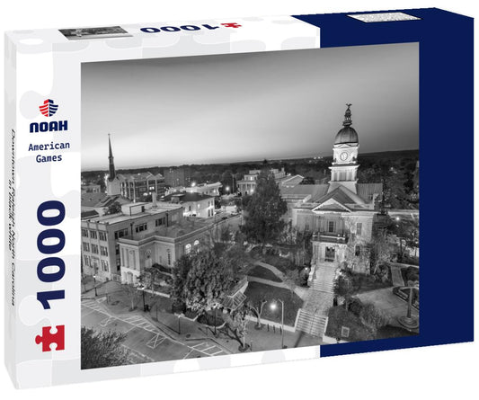 Noah Jigsaw Puzzle Downtown Raleigh North Carolina in black white 1000 pieces