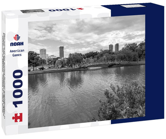 Noah Jigsaw Puzzle The ruins of the ancient Roman amphitheater in El-Jem. The largest colosseum in North Africa. Governor of Mahdia, Tunisia in black white 1000 pieces