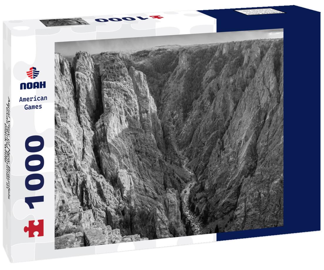 Noah Jigsaw Puzzle Aerial View of New Braunfels, Texas during Summer in black white 1000 pieces