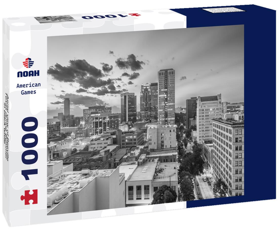 Noah Jigsaw Puzzle Aerial view of Beeville, Texas during Summer in black white 1000 pieces