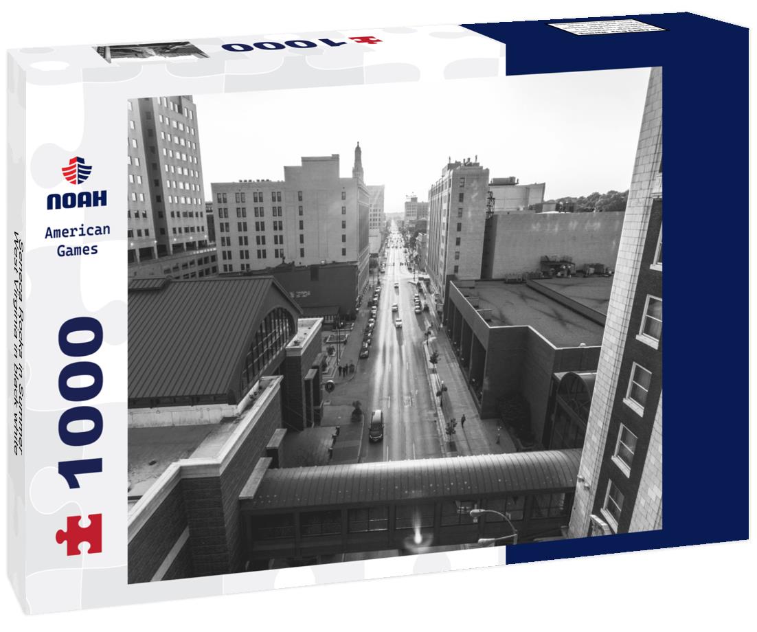 Noah Jigsaw Puzzle Seneca Rocks in Summer, West Virginia in black white 1000 pieces