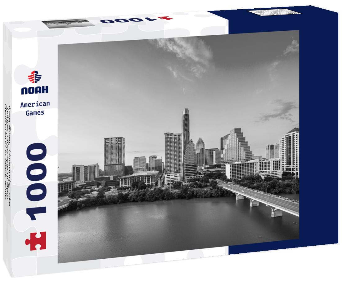 Noah Jigsaw Puzzle Aare River, Untertorbrücke bridge, cityscape of Bern, Switzerland in black white 1000 pieces