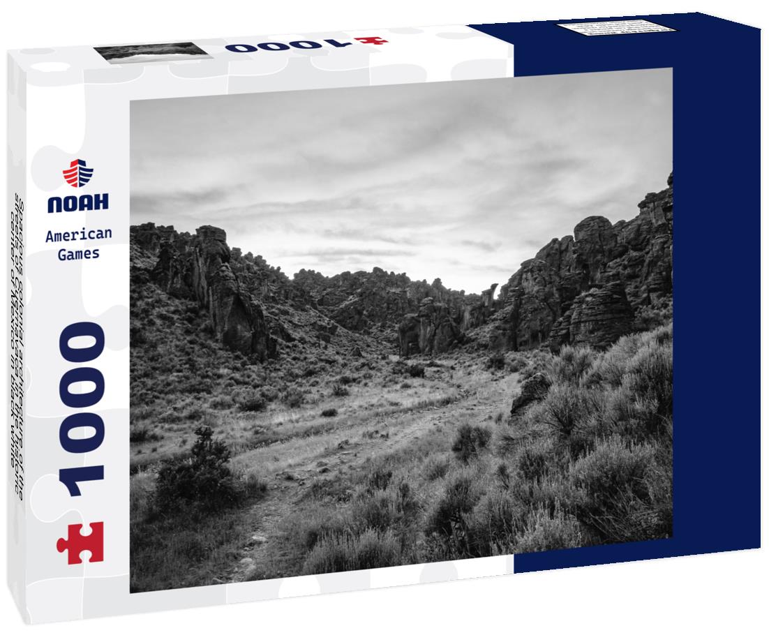 Noah Jigsaw Puzzle Spacious colonial architecture of the streets of Cuernavaca in the historic center of Mexico in black white 1000 pieces