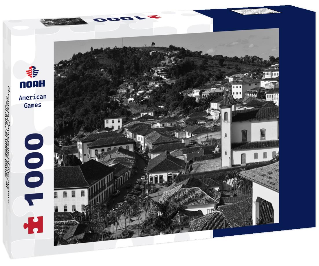 Noah Jigsaw Puzzle Cremona Panorama of the square from the Torrazzo tower at sunset in black white 1000 pieces