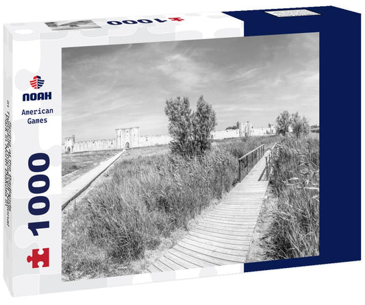 Noah Jigsaw Puzzle Spring at the Badlands in Theodore Roosevelt National Park in North Dakota in black white 1000 pieces