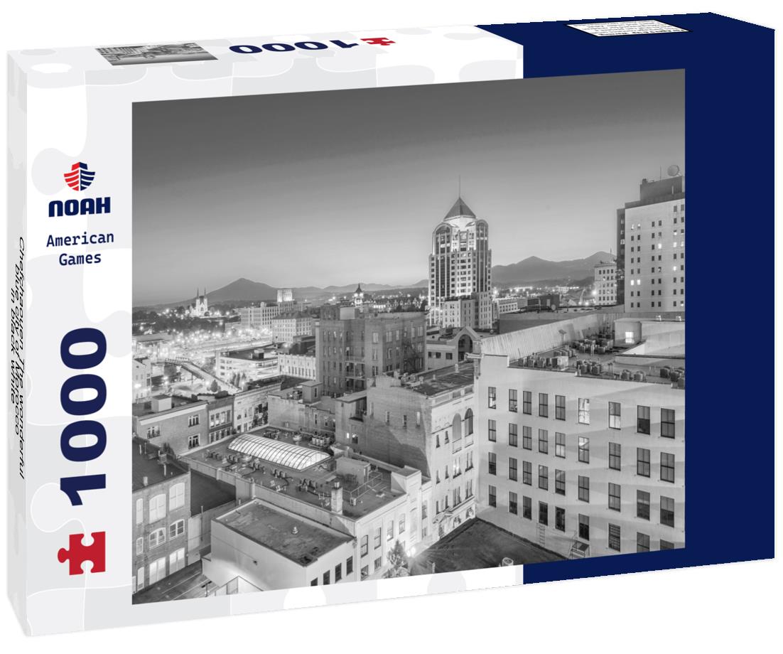 Noah Jigsaw Puzzle Chefchaouen The wonderful blue city of Morocco in black white 1000 pieces