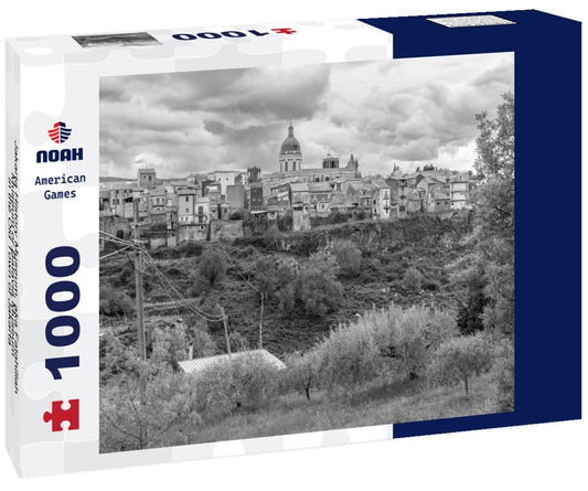 Noah Jigsaw Puzzle Jakarta History Museum, aka Fatahillah Museum or Batavia Museum, in the Old Town of Jakarta, Indonesia in black white 1000 pieces