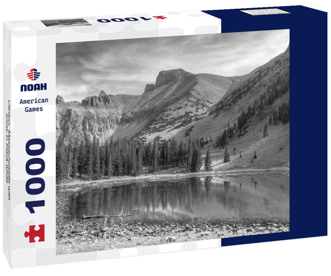 Noah Jigsaw Puzzle Clinton, Massachusetts with snow in black white 1000 pieces