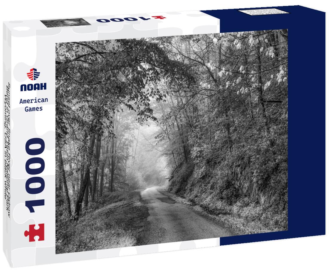 Noah Jigsaw Puzzle Sunset over Snake River near Oxbow Bend in Grand Teton National Park, Wyoming, USA in black white 1000 pieces