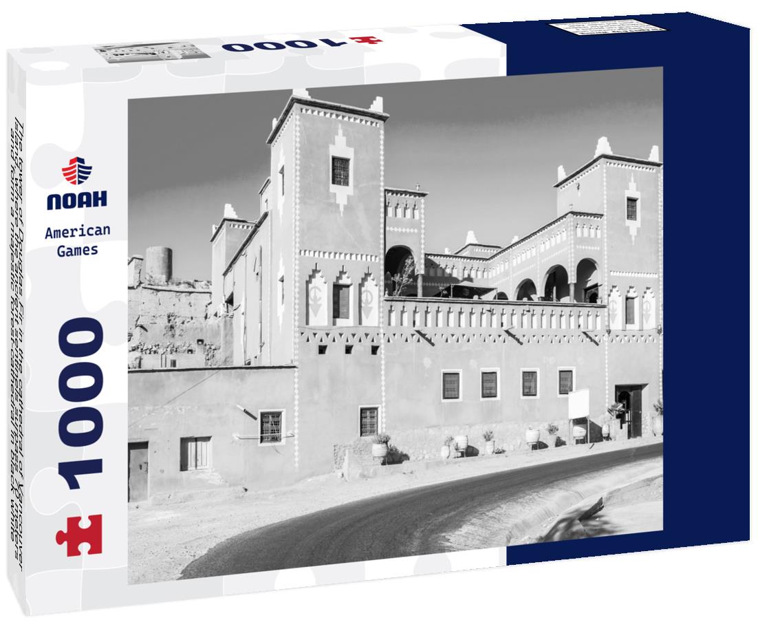 Noah Jigsaw Puzzle The tower of Douglas Fir in the cathedral of Vancouver Island, where the ancient sentinels surpass 70 meters and form a majestic forest-cathedral in black white 1000 pieces