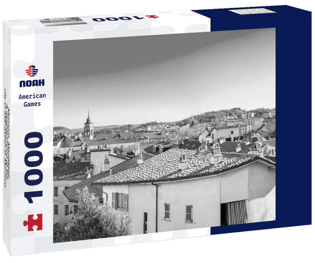 Noah Jigsaw Puzzle Morocco, Marrakesh - A neighborhood at the city of Marrakesh in Morocco in black white 1000 pieces