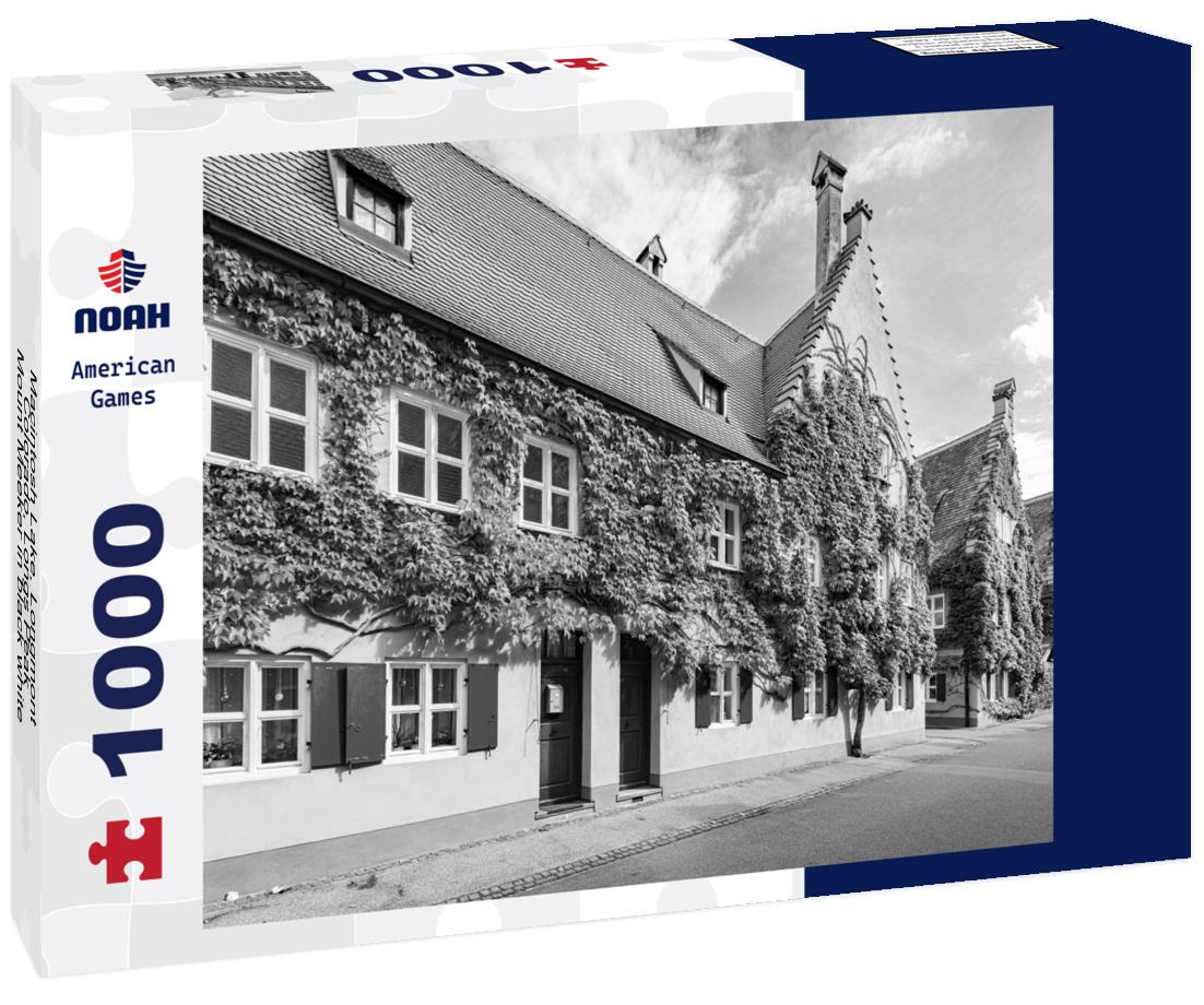 Noah Jigsaw Puzzle Macintosh Lake, Longmont Colorado, Longs Peak, Mount Meeker in black white 1000 pieces