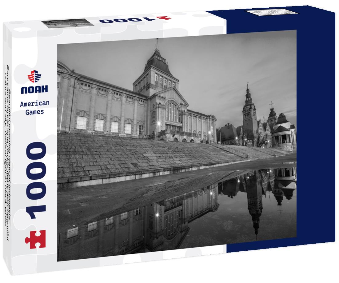 Noah Jigsaw Puzzle Beautiful morning view of Indonesia. Panorama landscape paddy fields with beautiful colors and sky, natural light in black white 1000 pieces