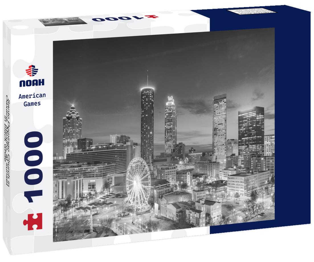 Noah Jigsaw Puzzle Santo Domingo Church in Oaxaca, Mexico, at sunset in black white 1000 pieces