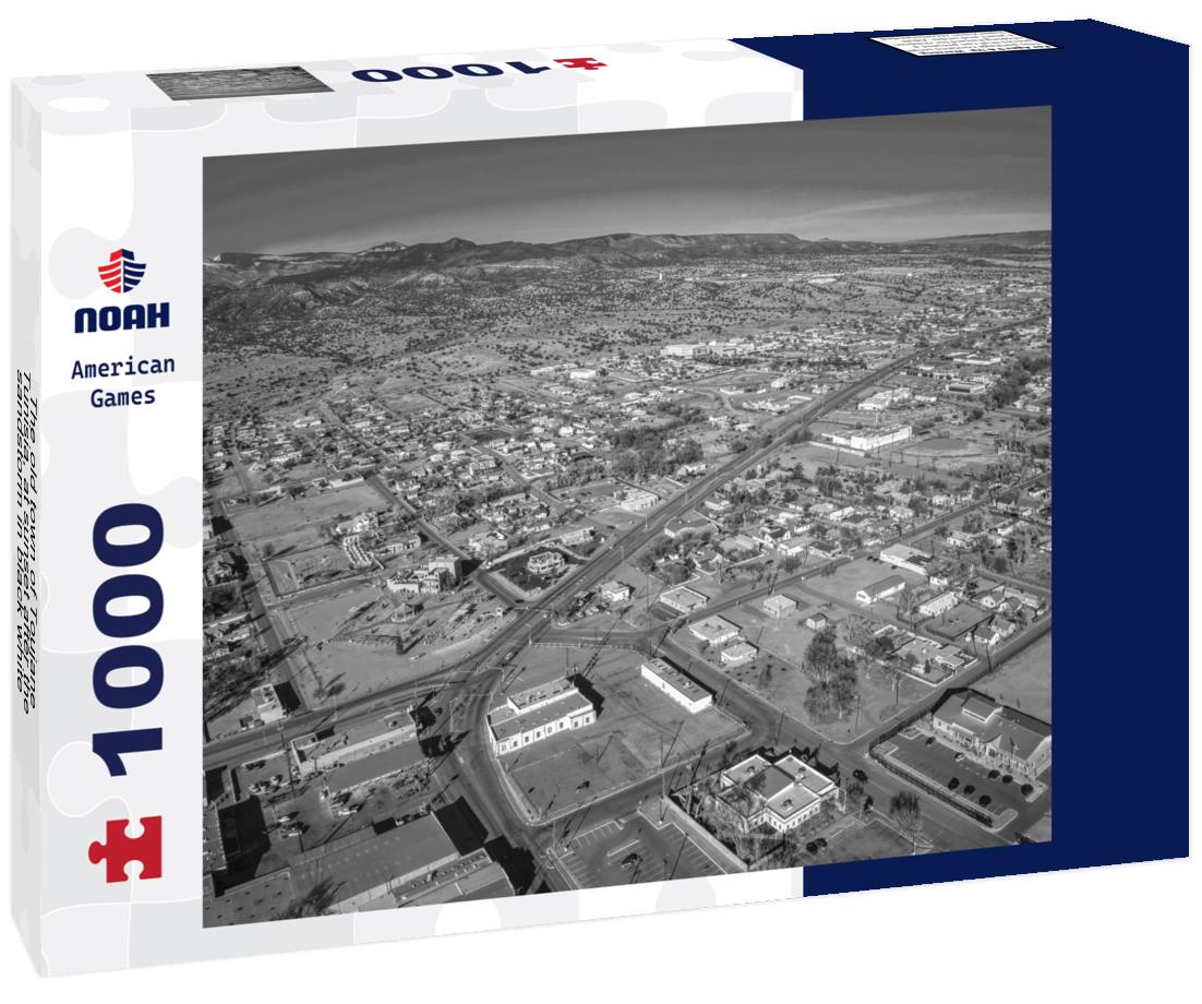 Noah Jigsaw Puzzle The old town of Toujane, Tunisia, at sunset after the sandstorm in black white 1000 pieces