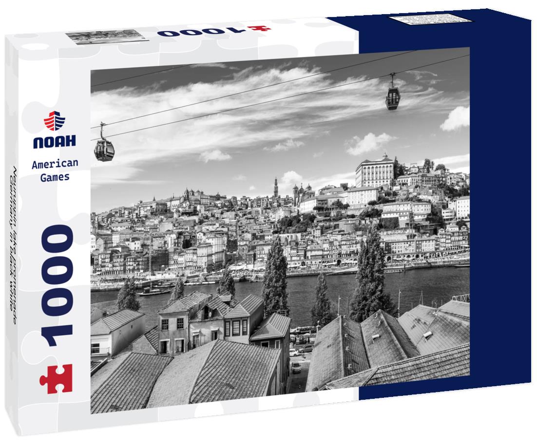 Noah Jigsaw Puzzle Neuruppin lake promenade, Germany in black white 1000 pieces