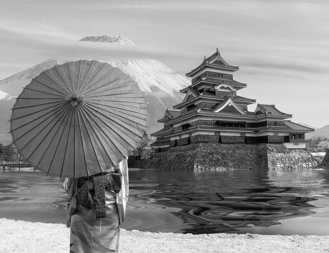 Noah Jigsaw Puzzle Looking at the rest of the ruins of Donnington Castle in Newbury. Berkshire, England in black white 1000 pieces