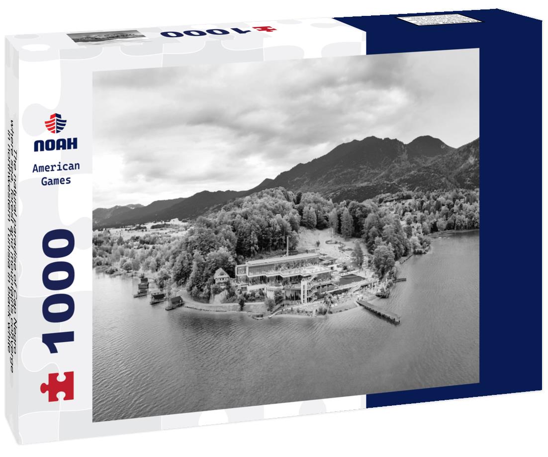 Noah Jigsaw Puzzle The natural paradise of Cap Negro, where sea, forest and mountains converge in northwestern Tunisia in black white 1000 pieces