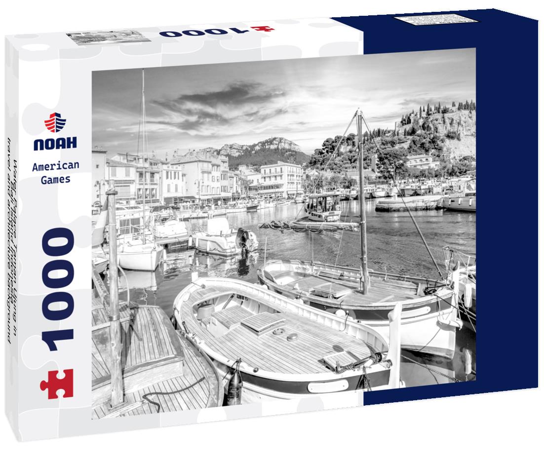 Noah Jigsaw Puzzle Water Palace Taman Ujung in Bali Island Indonesia - travel and architecture background in black white 1000 pieces