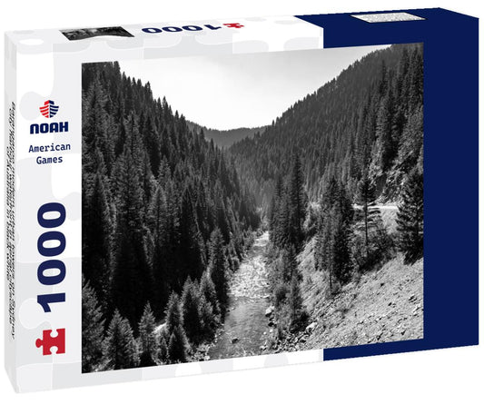 Noah Jigsaw Puzzle Barangaroo modern urban towers on Sydney city harbour waterfront in aerial cityscape of Australia in black white 1000 pieces