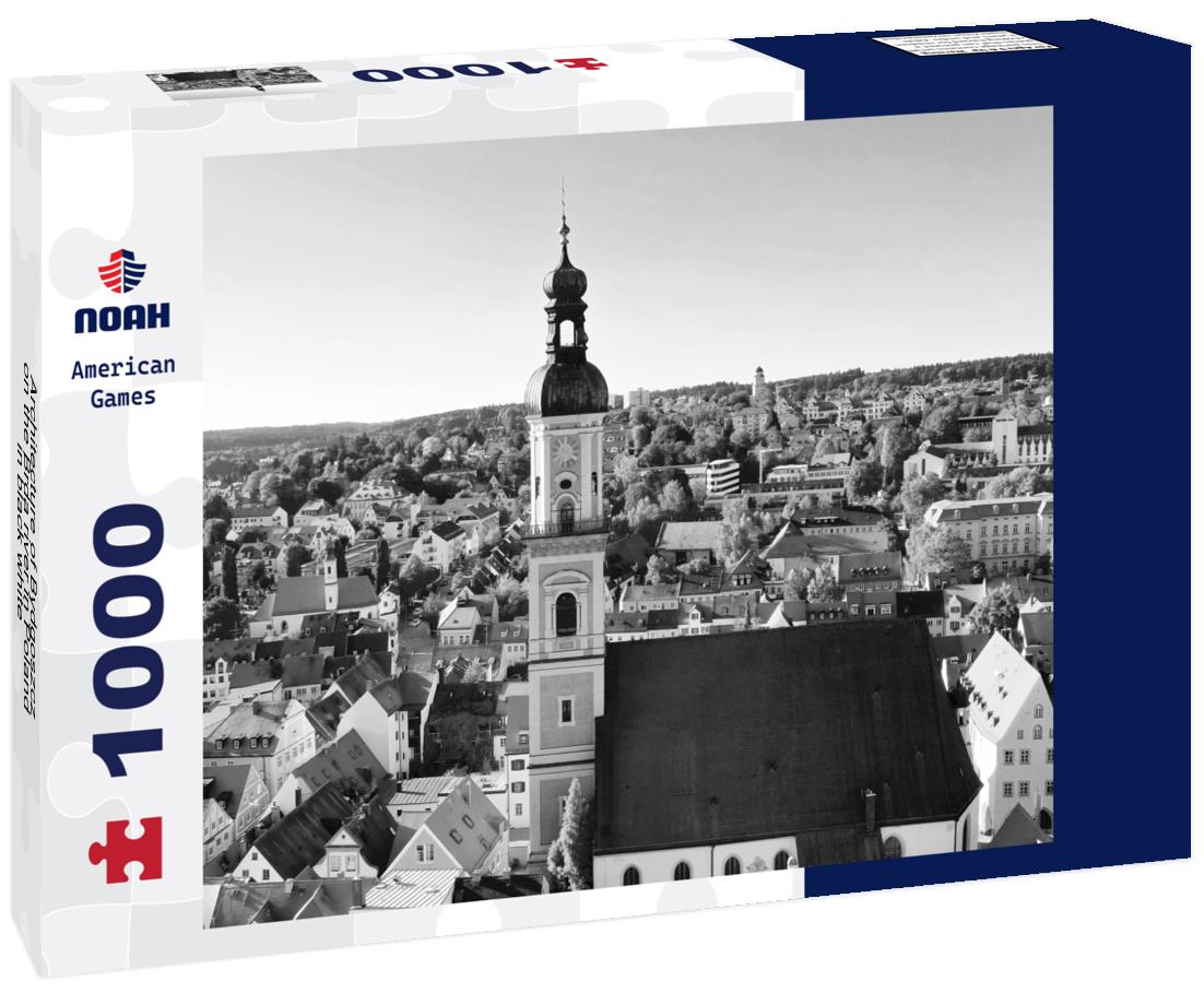 Noah Jigsaw Puzzle Architecture of Bydgoszcz on the Brda river in Poland in black white 1000 pieces