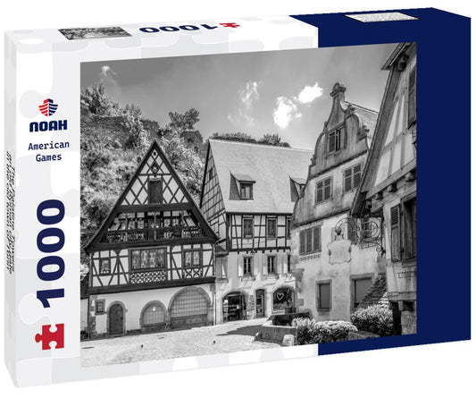 Noah Jigsaw Puzzle The Palatine Towers, an old Roman city gate in the old town of Turin, Italy in black white 1000 pieces