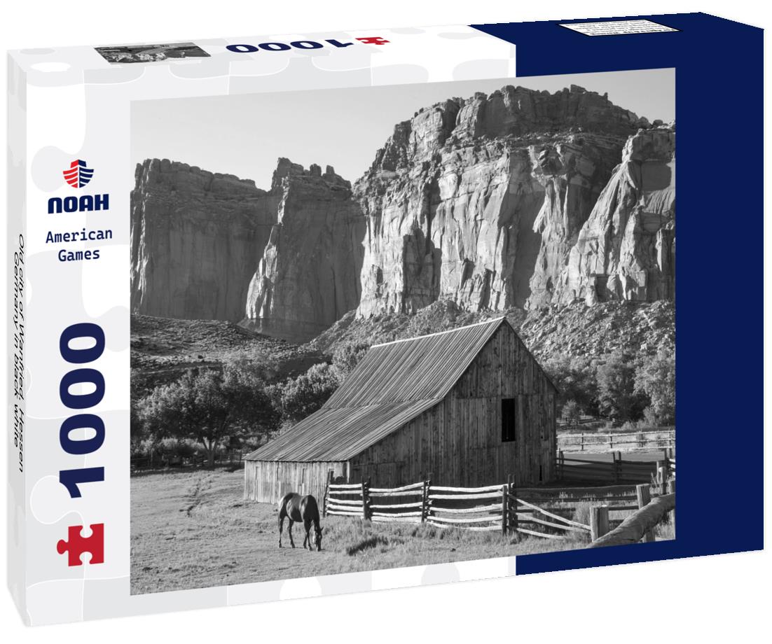 Noah Jigsaw Puzzle Old city of Wanfried, Hessen, Germany in black white 1000 pieces