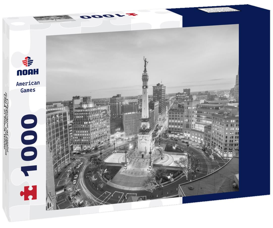 Noah Jigsaw Puzzle Cityscape at night, San Diego, California, USA in black white 1000 pieces