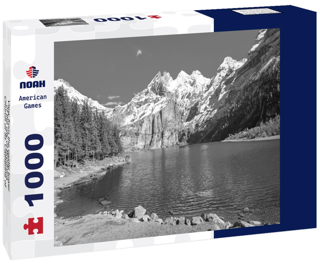 Noah Jigsaw Puzzle View from the castle tower of the city of Brodnica - Church of St. Catherine of Alexandria in black white 1000 pieces