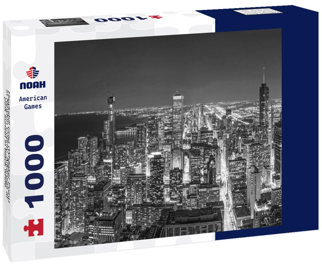 Noah Jigsaw Puzzle Hawksbill Crag (Whitaker Point) in Newton County, Arkansas at pink sunset in black white 1000 pieces