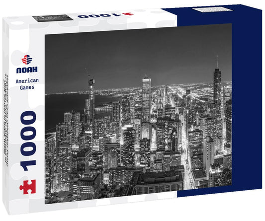 Noah Jigsaw Puzzle Hawksbill Crag (Whitaker Point) in Newton County, Arkansas at pink sunset in black white 1000 pieces