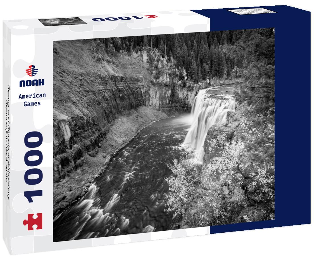 Noah Jigsaw Puzzle Swans and Signets at Abbotsbury Swannery in black white 1000 pieces