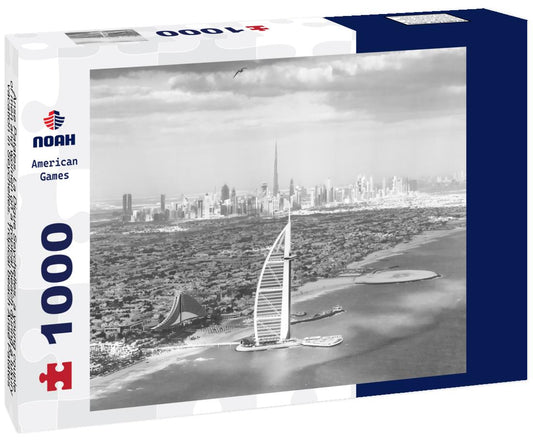 Noah Jigsaw Puzzle Anse Patates, La Digue Seychelles, a young couple of men and women on a tropical beach during a luxury vacation in Seychelles. Tropical beach Anse Patates, La Digue Seychelles in black white 1000 pieces