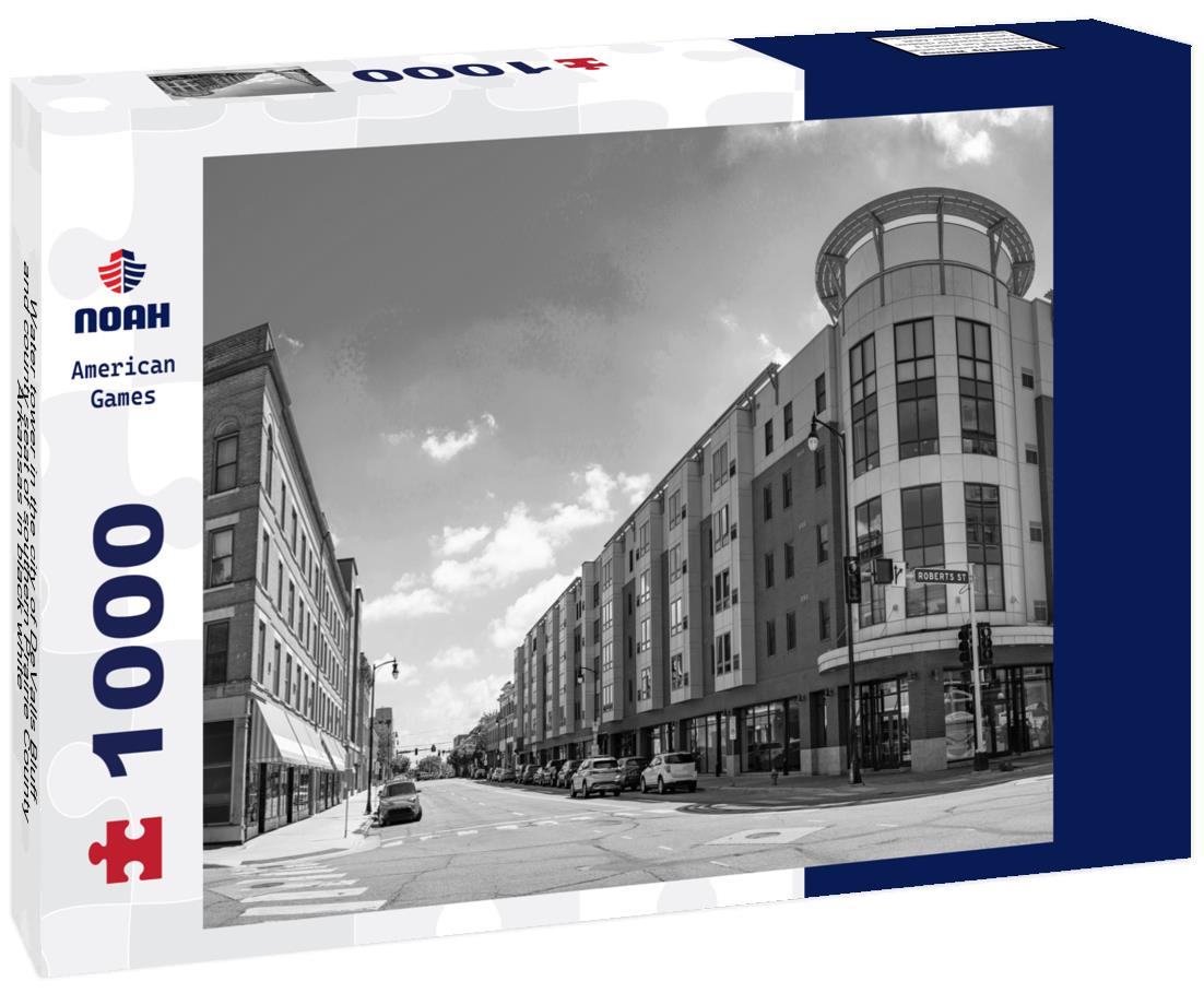 Water tower in the city of DeValls Bluff and county seat of southern Prairie County, Arkansas 1000pc PuzzleBlack and White