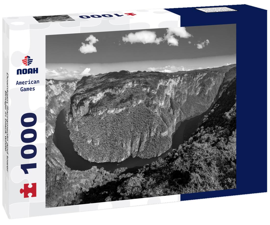 Noah Jigsaw Puzzle Downtown Sacramento and tower Bridge in black white 1000 pieces