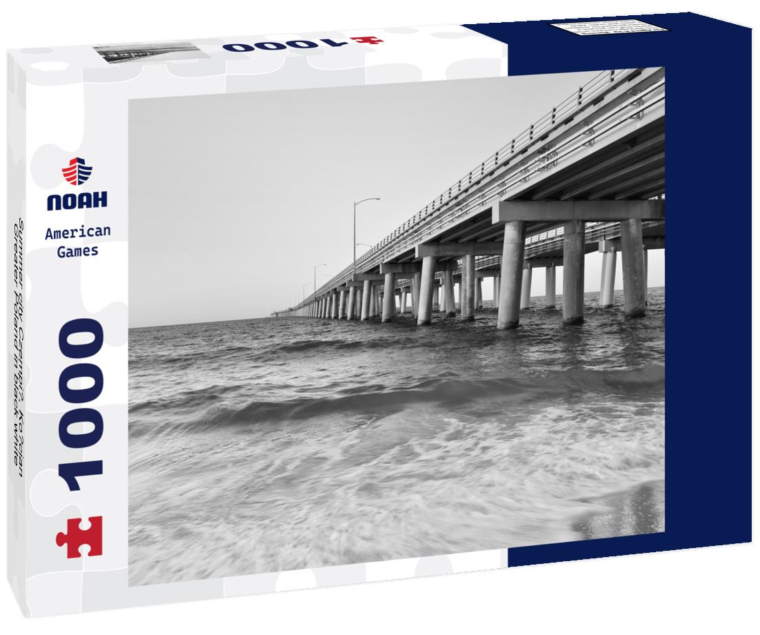 Noah Jigsaw Puzzle Summer city Czempin, Koscian, Greater Poland in black white 1000 pieces